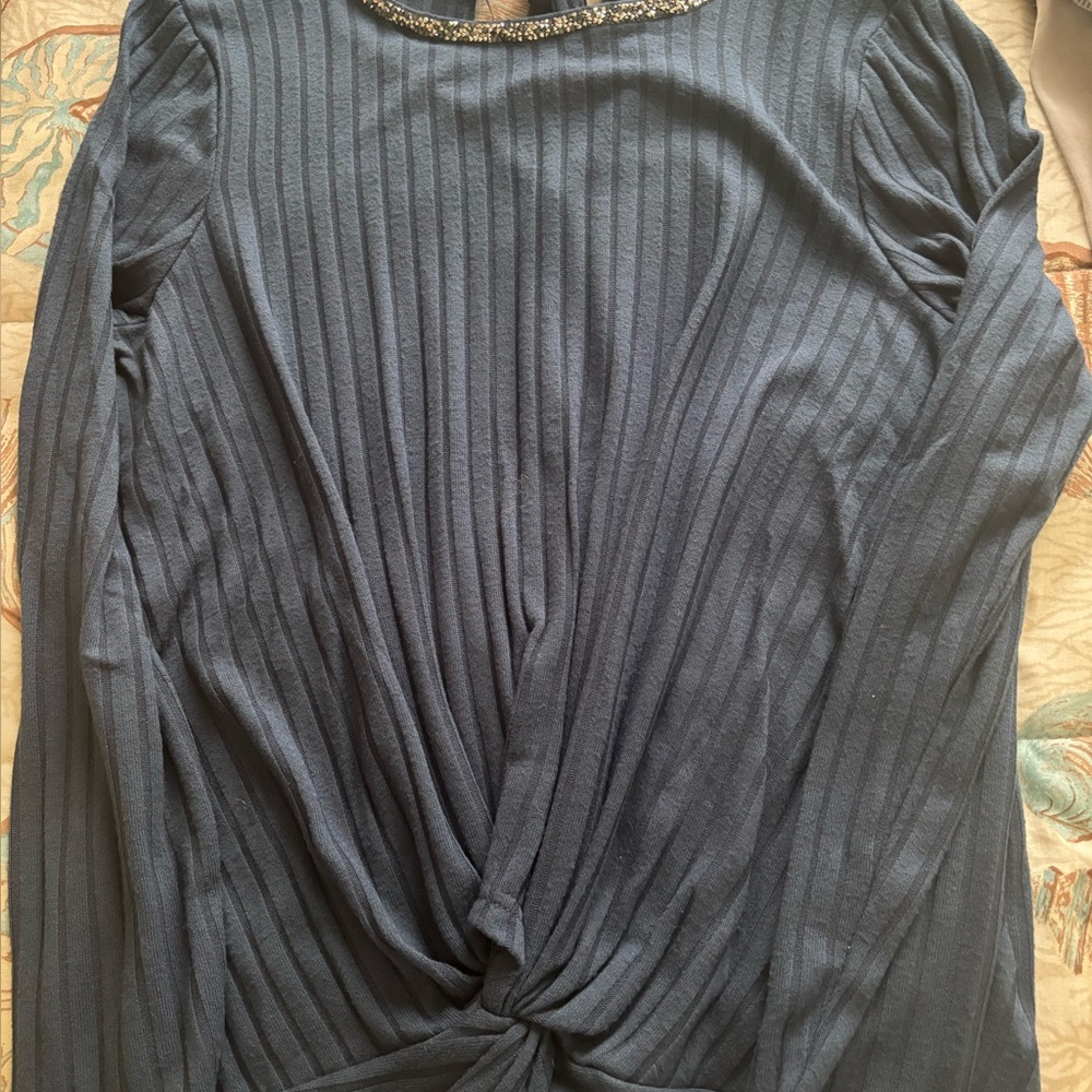 Juicy Couture Navy Top with Silver Trim
